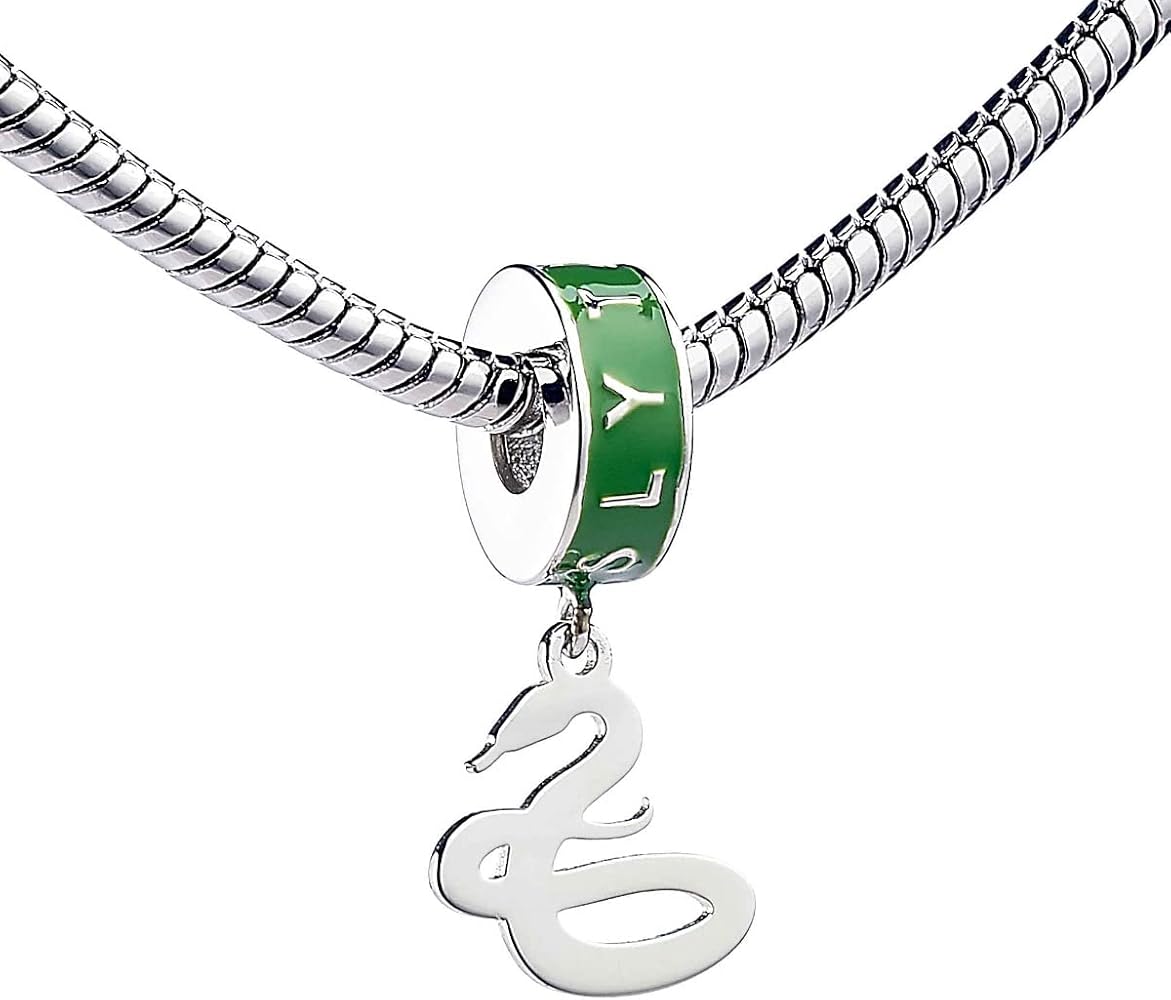 Slytherin Snake Sterling Silver Slider Charm