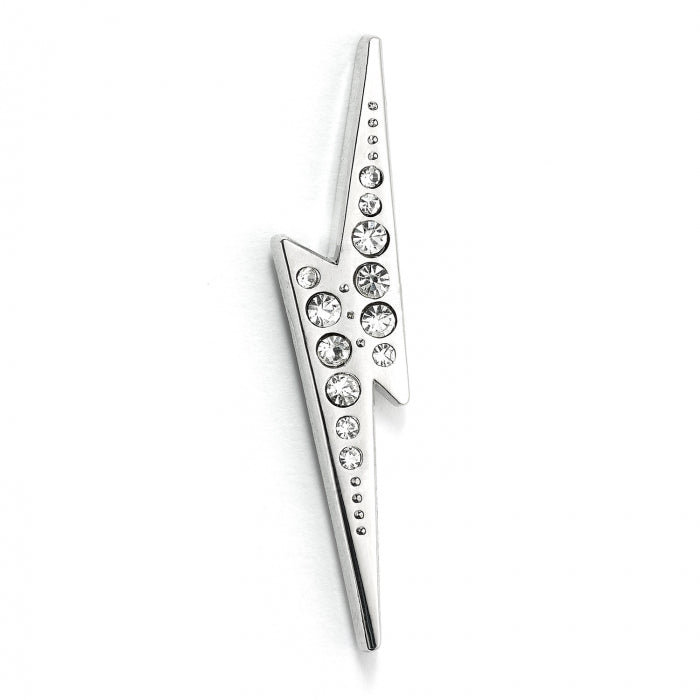 Lightning Bolt with Crystals Pin Badge