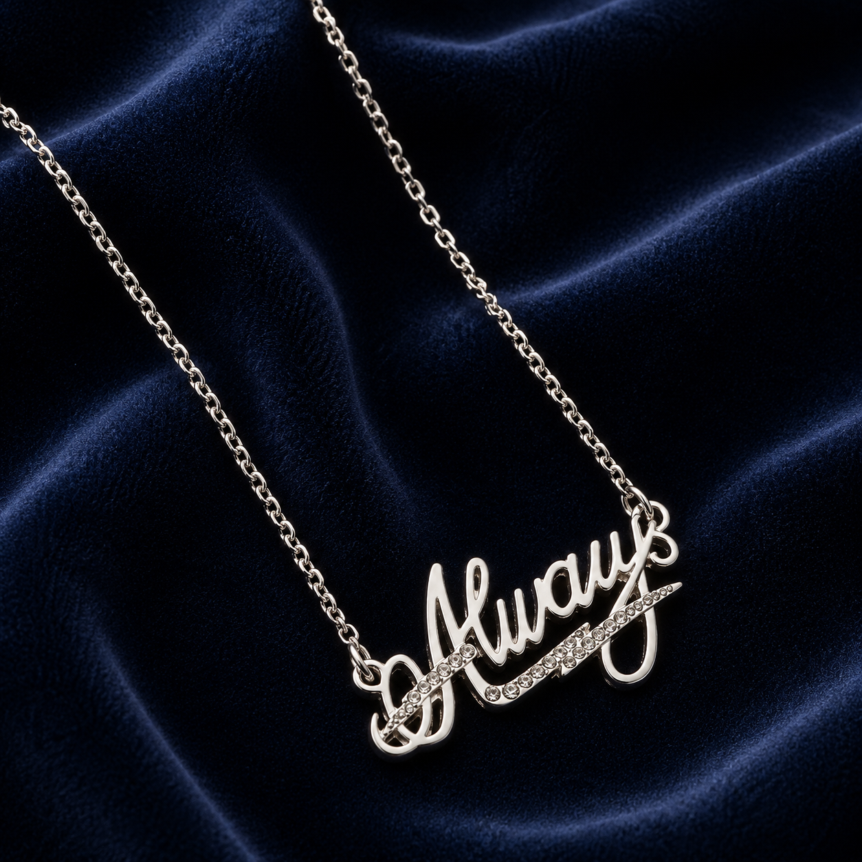 Always Necklace - Sterling Silver Embellished with Crystals