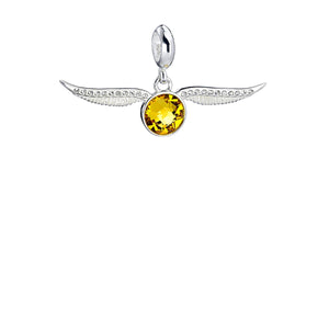 Golden Snitch Sterling Silver Slider Charm with Crystal