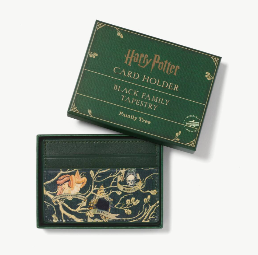 Black Family Tapestry Leather Card Holder
