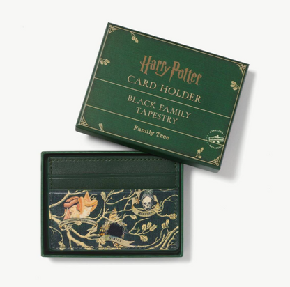 Black Family Tapestry Leather Card Holder