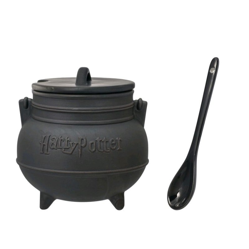 Cauldron with Lid & Spoon Soup Mug