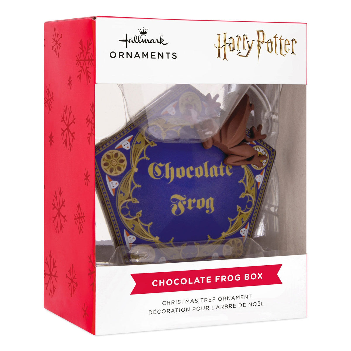 Packaging for Chocolate Frog Christmas Ornament.