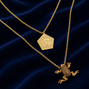 Chocolate Frog Necklace - Gold Plated Sterling Silver Embellished with Crystals