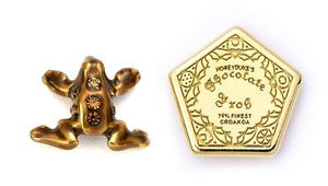 Chocolate Frog Stud Earrings - Gold Plated Sterling Silver Embellished with Crystals