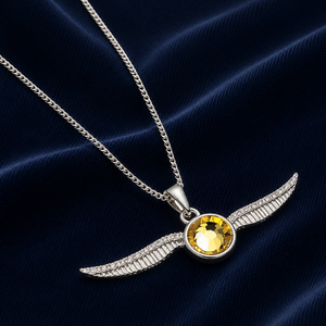Golden Snitch Necklace - Sterling Silver Embellished with Crystals