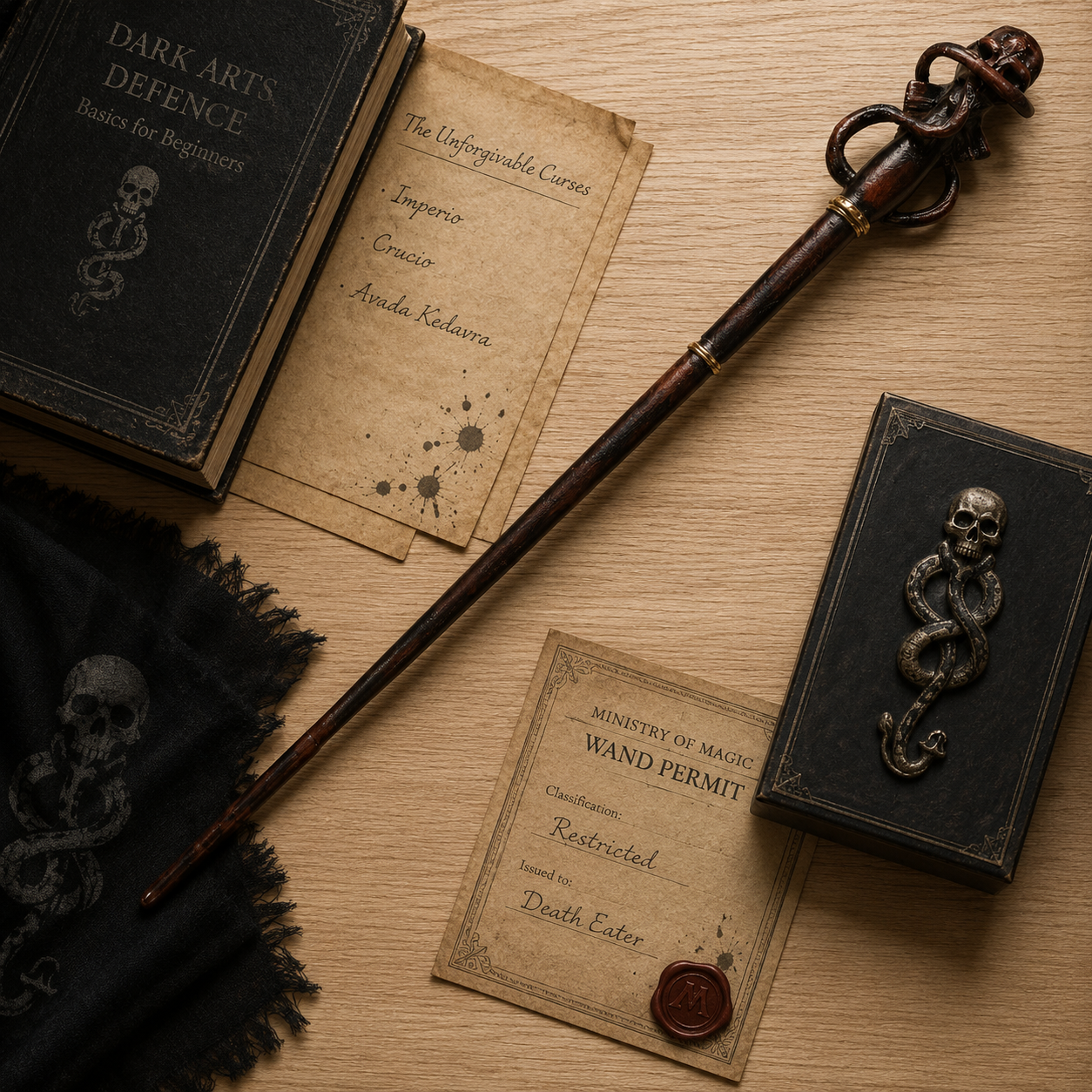 Death Skull Swirl Wand Replica