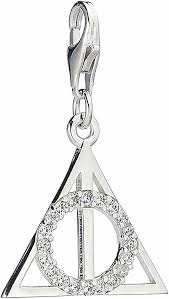 Deathly Hallows Stirling Silver Clip Charm with Crystals
