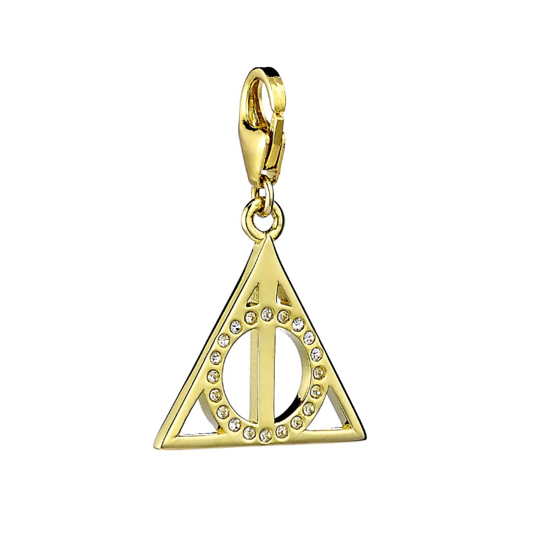 Deathly Hallows Clip Charm - Gold Plated Sterling Silver Embellished with Crystal