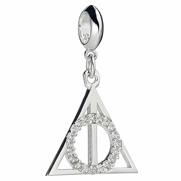 Deathly Hallows Slider Charm - Sterling Silver Embellished with Crystals
