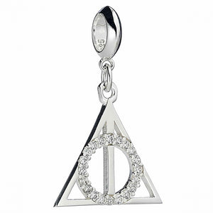 Deathly Hallows Slider Charm - Sterling Silver Embellished with Crystals