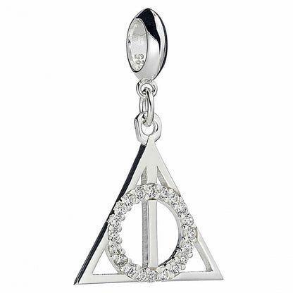 Deathly Hallows Slider Charm - Sterling Silver Embellished with Crystals