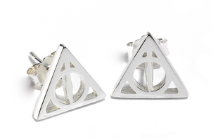 Deathly Hallows Stud Earrings - Sterling Silver