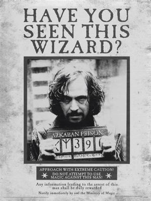 Sirius Black Wanted Poster Print