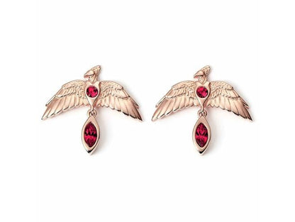 Fawkes Stud Earrings - Rose Gold Plated Sterling Silver Embellished with Crystals