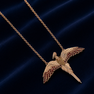 Fawkes Necklace - Rose Gold Plated Sterling Silver Embellished with Crystals