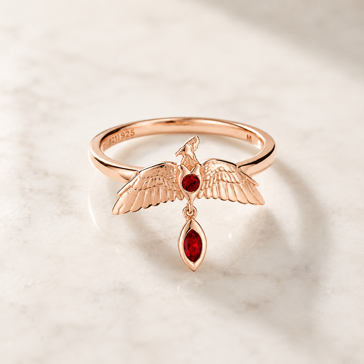 Fawkes Ring - Rose Gold Plated Sterling Silver Embellished with Crystals