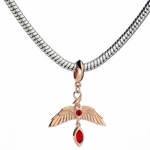 Fawkes Slider Charm - Rose Gold Plated Sterling Silver Embellished with Crystals