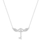 Flying Key Necklace - Sterling Silver Embellished with Crystals
