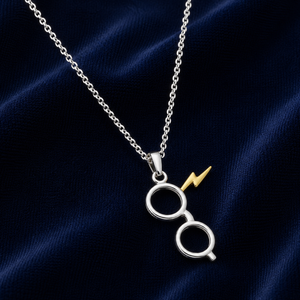 Harry Potter Glasses & Lightning Bolt Necklace - Sterling Silver