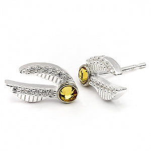Golden Snitch Stud Earrings with Crystal Elements
