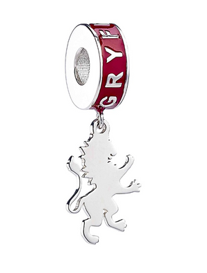 Gryffindor Lion Slider Charm - Sterling Silver and Enamel