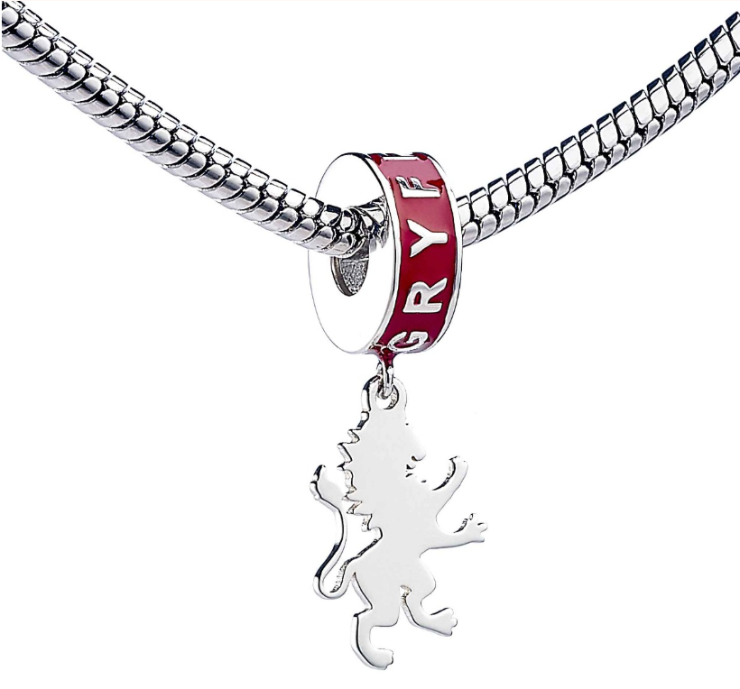 Gryffindor Lion Slider Charm - Sterling Silver and Enamel
