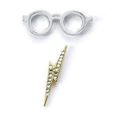 Harry Potter Glasses and Lightning Bolt Pin Badge