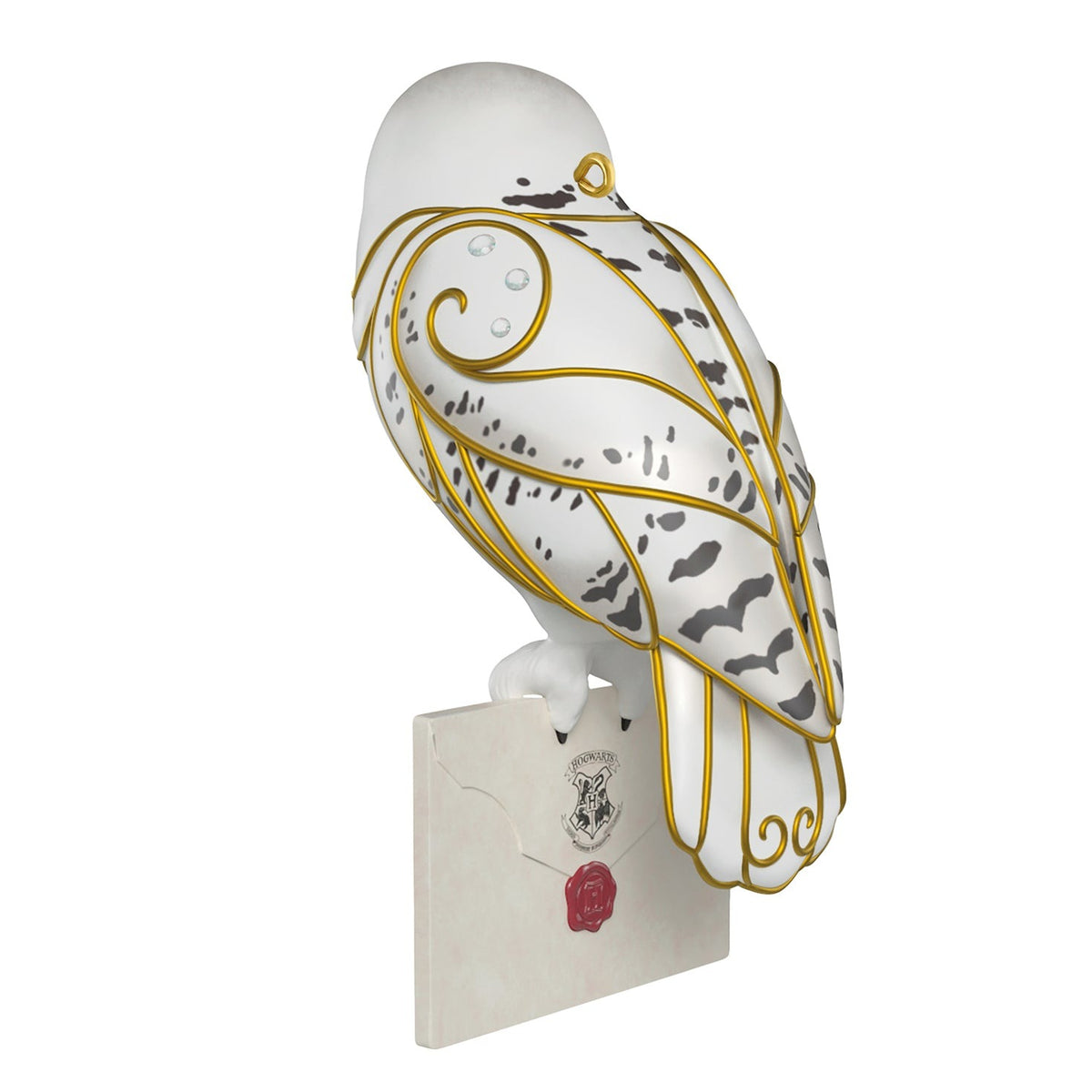 Back view of Hedwig with Letter Christmas Ornament
