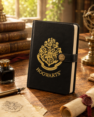 Hogwarts Crest Notebook with Deathly Hallows Clasp