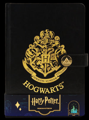 Hogwarts Crest Notebook with Deathly Hallows Clasp