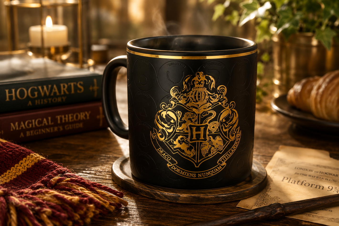 Hogwarts Stoneware Gold Foil Mug