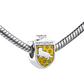 Hufflepuff Spacer Bead - Sterling Silver with Enamel