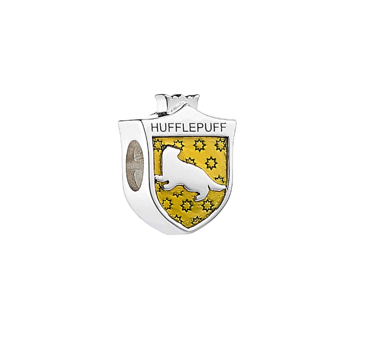 Hufflepuff Spacer Bead - Sterling Silver with Enamel