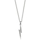 Lightning Bolt Necklace - Sterling Silver Embellished with Crystals