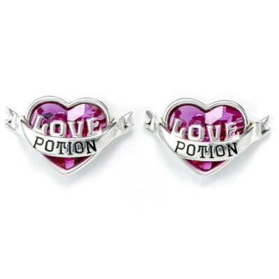 Love Potion Sterling Silver Stud Earrings with Crystal Elements
