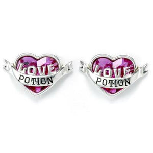 Love Potion Sterling Silver Stud Earrings with Crystal Elements