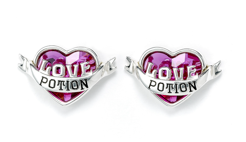 Love Potion Stud Earrings - Sterling Silver Embellished with Crystal