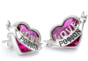 Love Potion Stud Earrings - Sterling Silver Embellished with Crystal