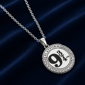 Platform 9 3/4 Sterling Silver Necklace Embellished with Crystals