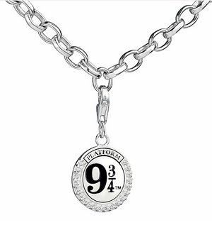 Platform 9 3/4 Clip Charm - Sterling Silver Embellished with Crystals