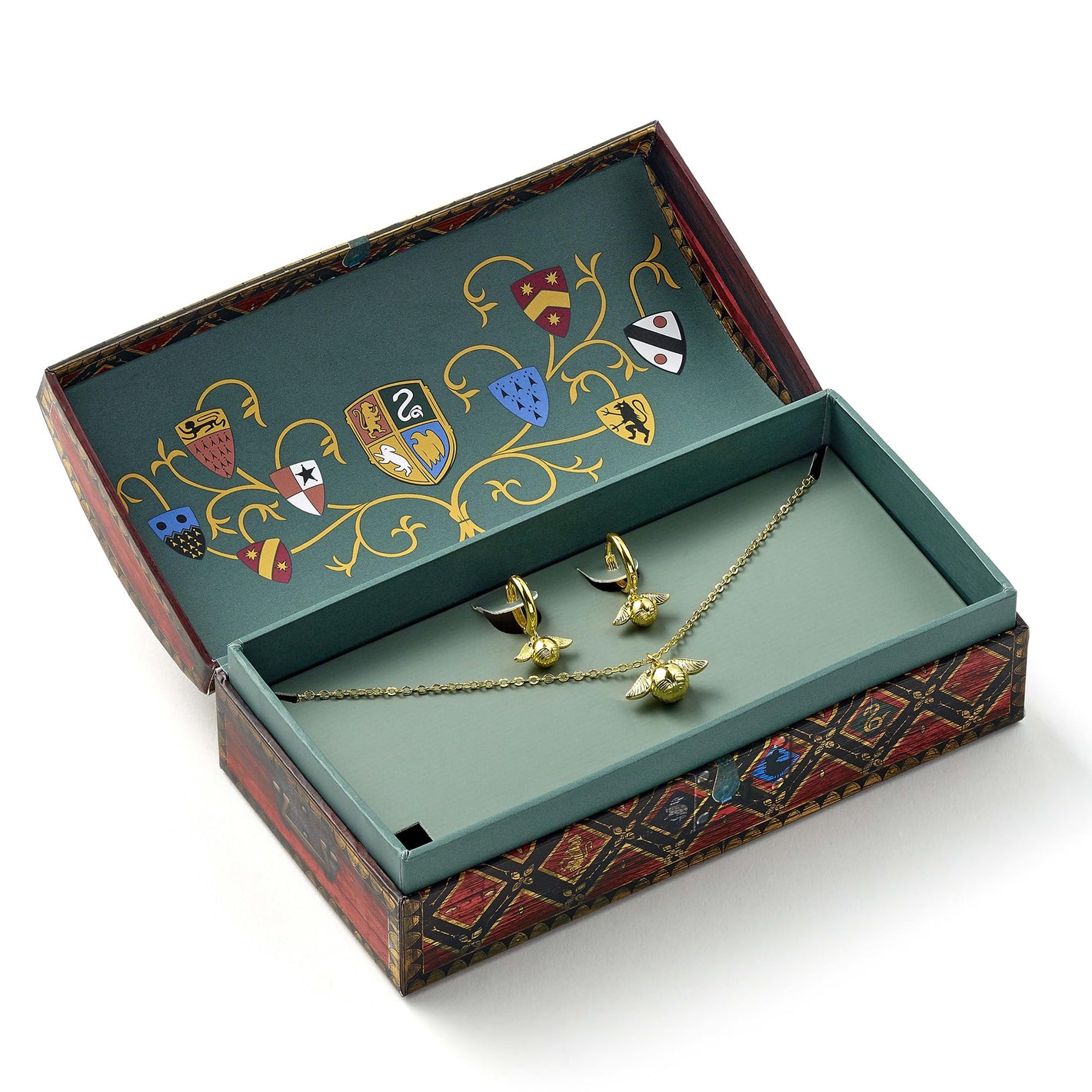Quidditch Gift Box with Golden Snitch Necklace & Earrings