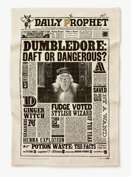 Dumbledore Daft or Dangerous? Tea Towel