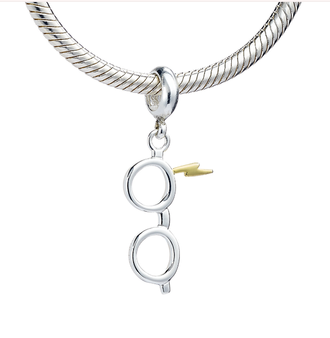 Harry Potter Glasses and Lightning Bolt Slider Charm - Sterling Silver
