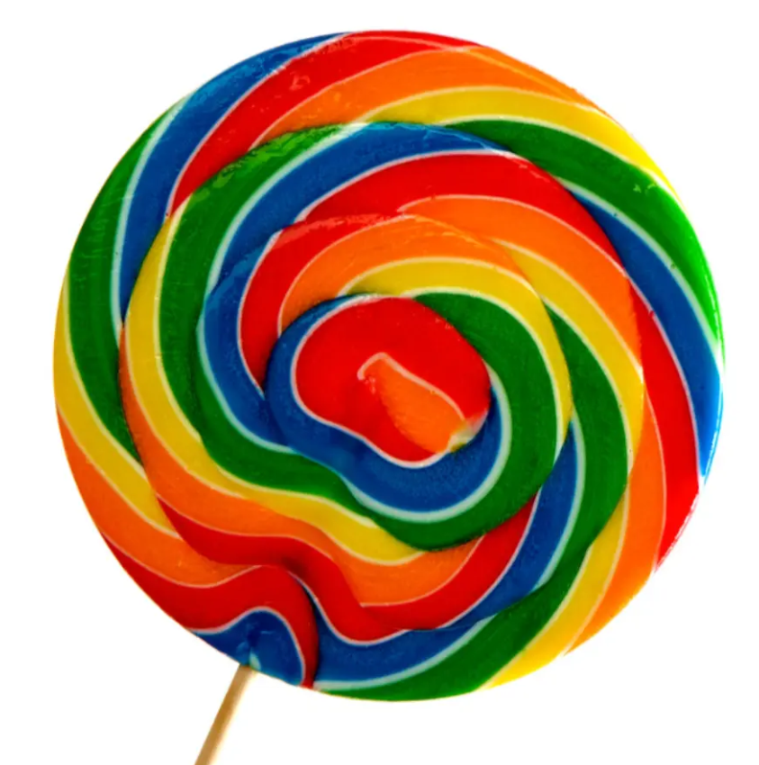 Rainbow Swirl Lollipop - Medium