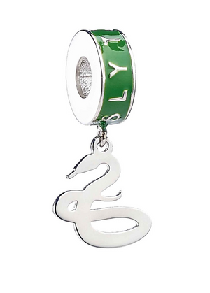 Slytherin Snake Slider Charm - Sterling Silver with Enamel