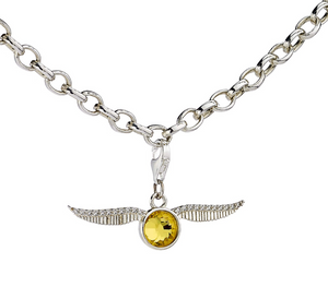 Golden Snitch Clip Charm - Sterling Silver Embellished with Crystals