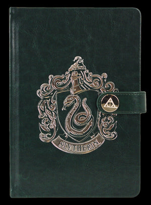 Slytherin Notebook with Deathly Hallows Clasp
