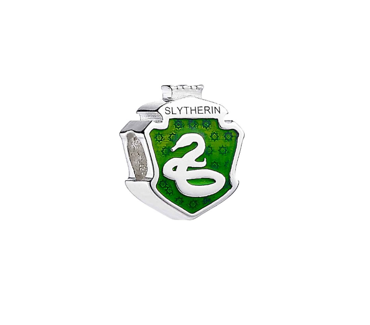 Slytherin Spacer Bead - Sterling Silver with Enamel